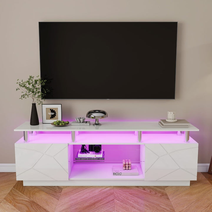 Modern Stylish High Gloss White Color TV Stand