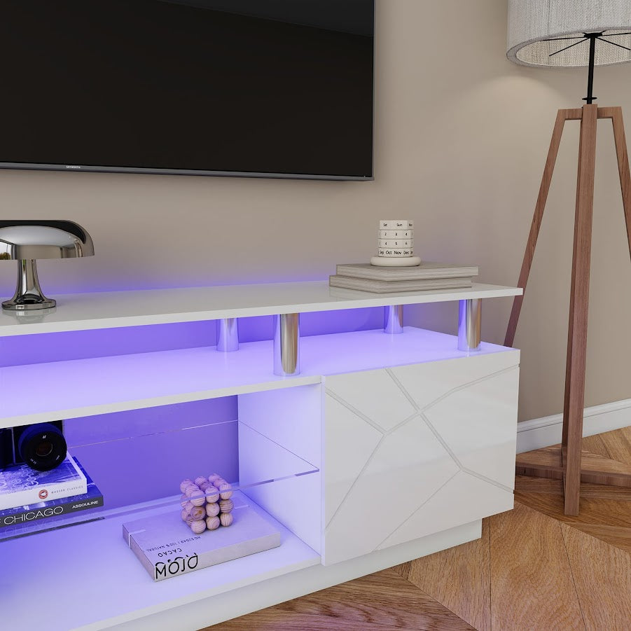 Modern Stylish High Gloss White Color TV Stand