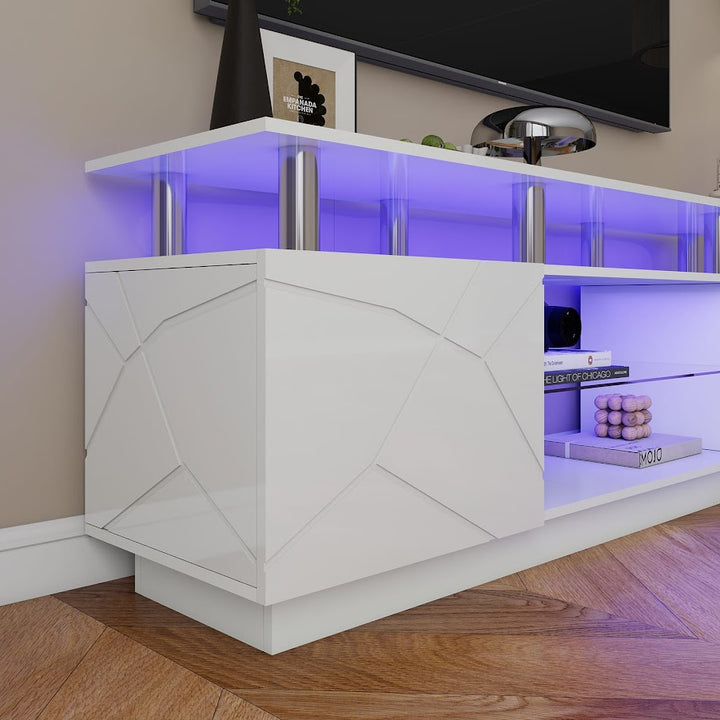 Modern Stylish High Gloss White Color TV Stand