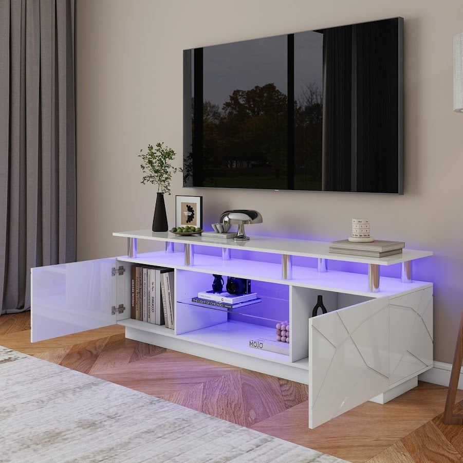 Modern Stylish High Gloss White Color TV Stand