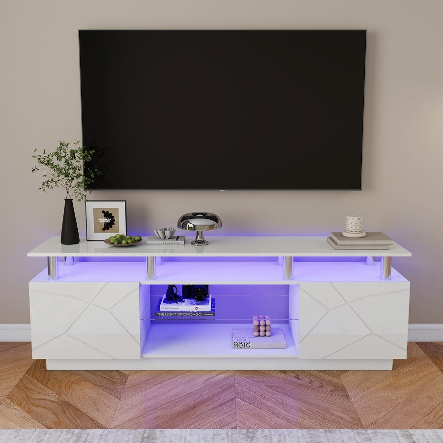 Modern Stylish High Gloss White Color TV Stand