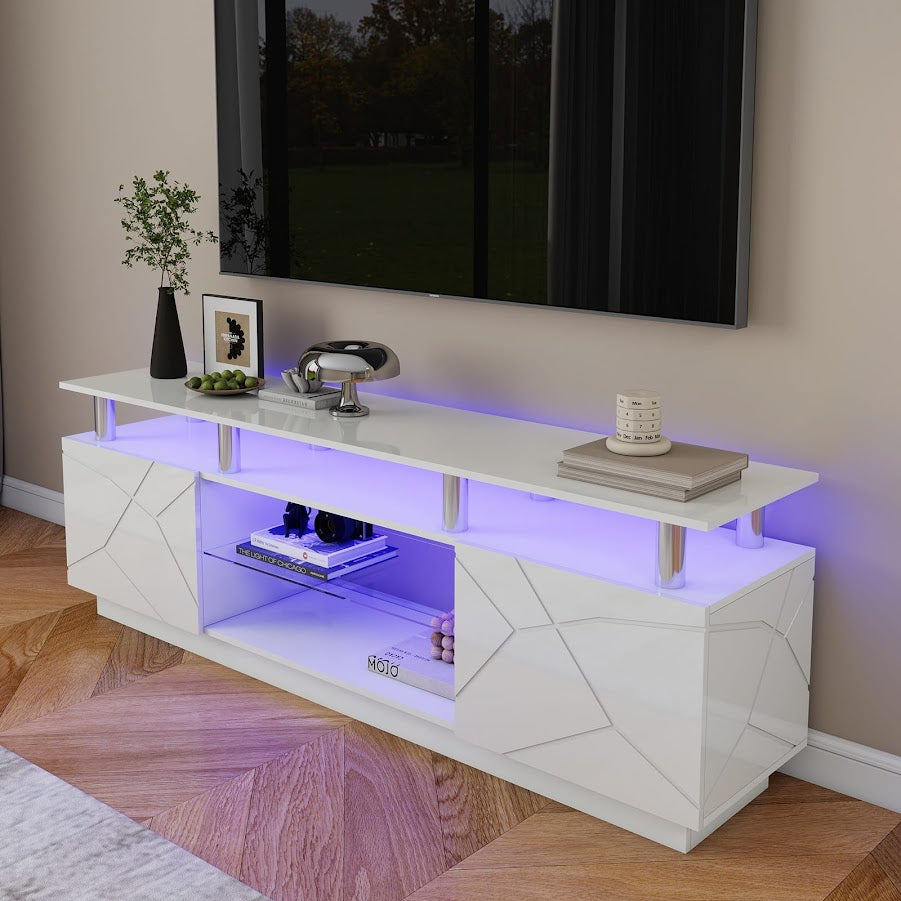 Modern Stylish High Gloss White Color TV Stand