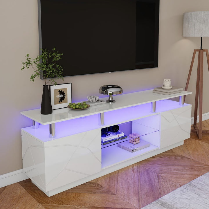 Modern Stylish High Gloss White Color TV Stand