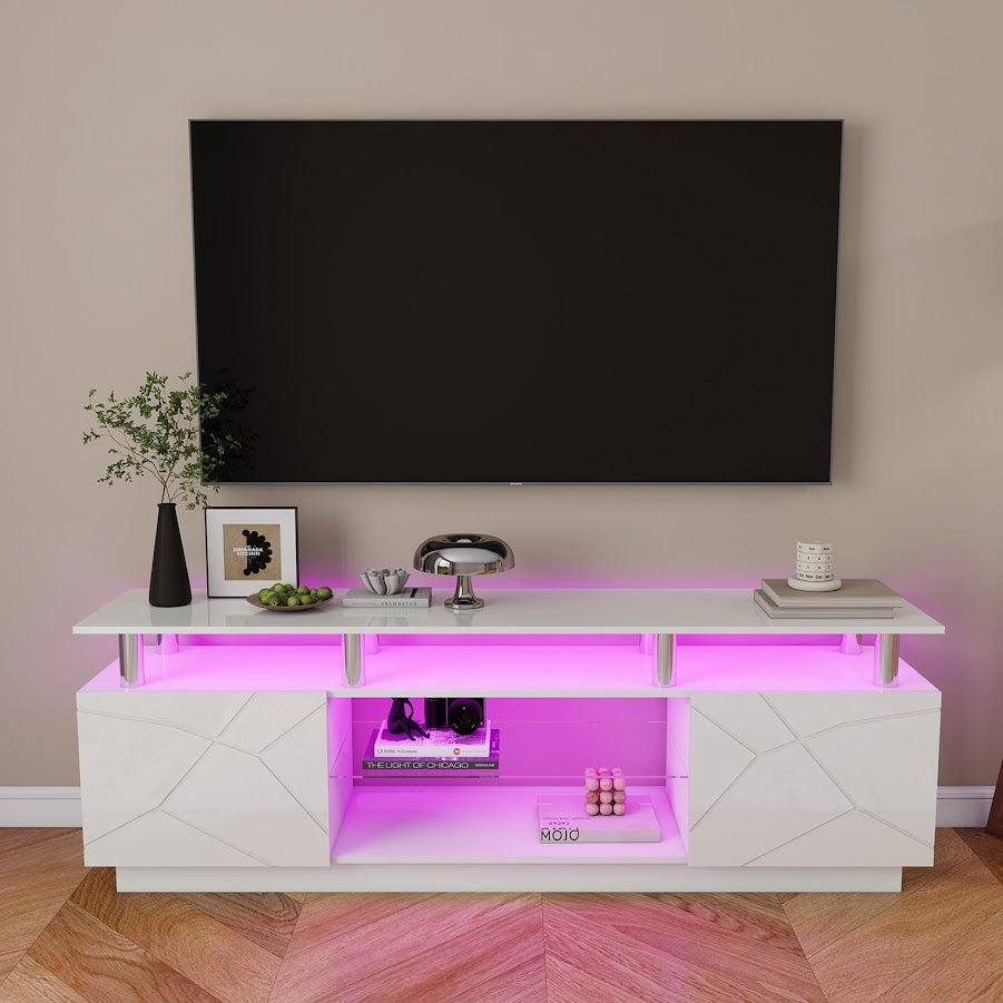Modern Stylish High Gloss White Color TV Stand