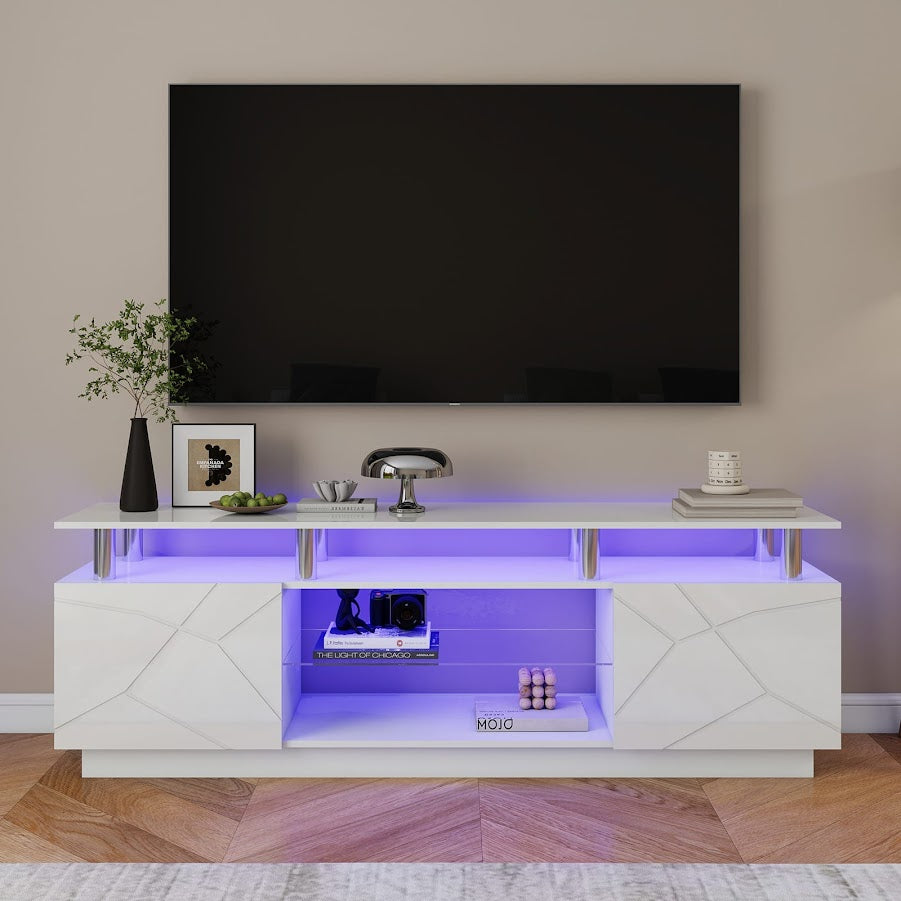 Modern Stylish High Gloss White Color TV Stand