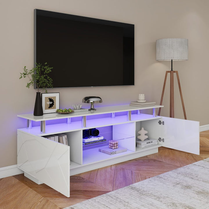 Modern Stylish High Gloss White Color TV Stand