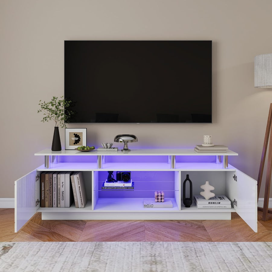 Modern Stylish High Gloss White Color TV Stand