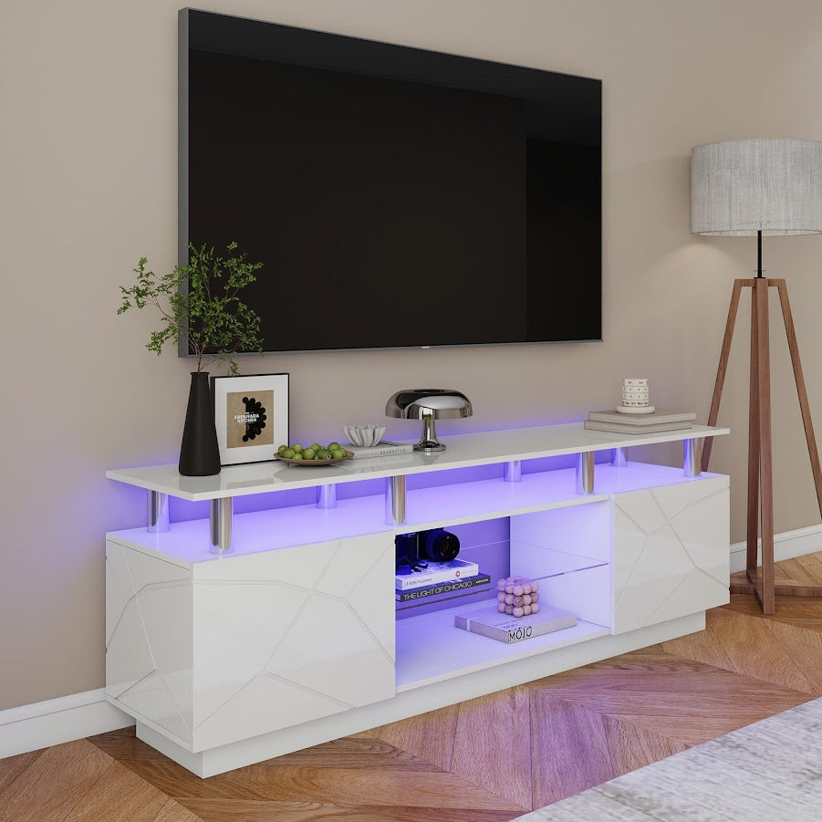 Modern Stylish High Gloss White Color TV Stand