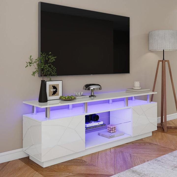 Modern Stylish High Gloss White Color TV Stand