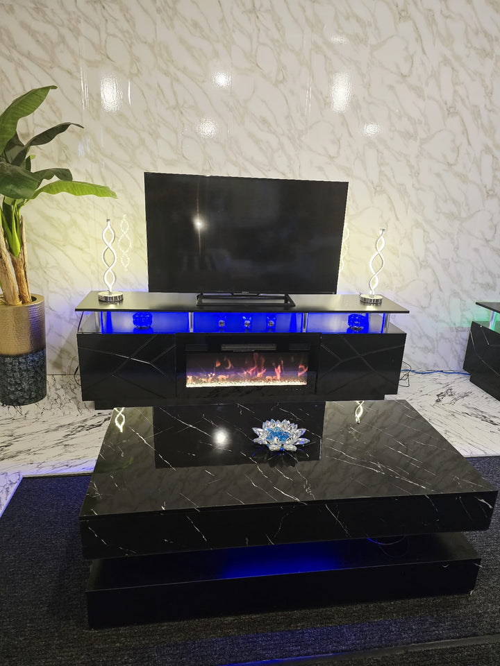 Modern Stylish High Gloss Black Color TV Stand