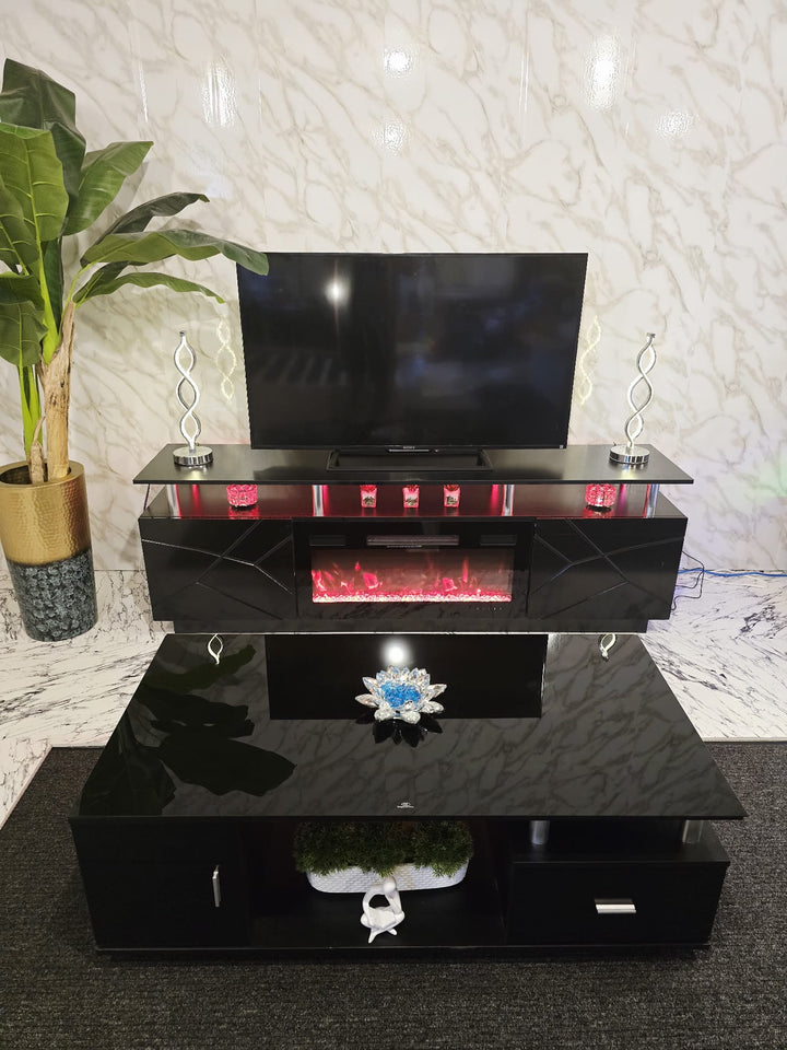 Modern Stylish High Gloss Black Color TV Stand