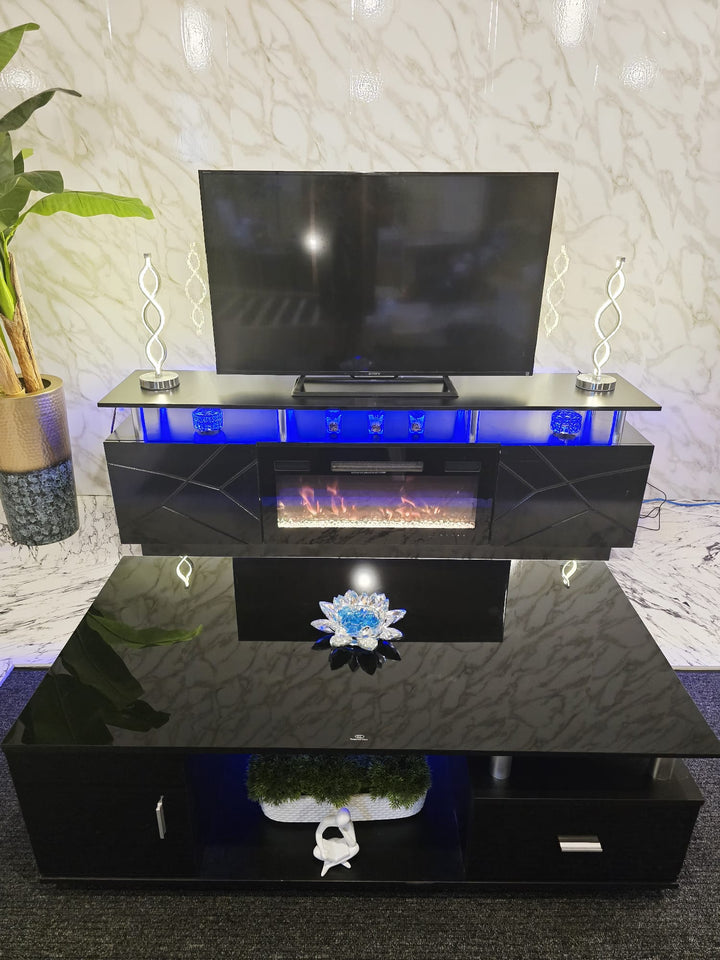 Modern Stylish High Gloss Black Color TV Stand