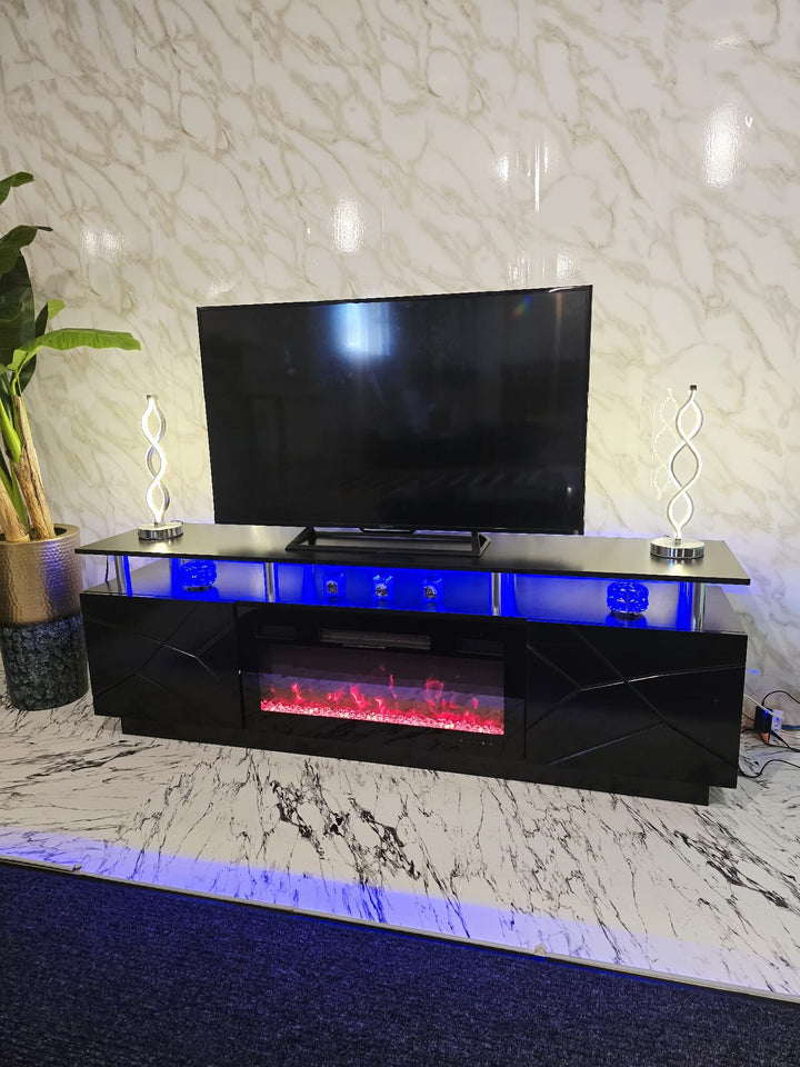 Modern Stylish High Gloss Black Color TV Stand