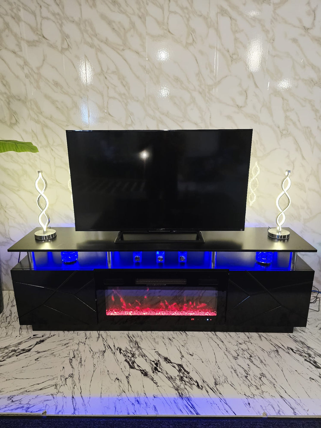 Modern Stylish High Gloss Black Color TV Stand