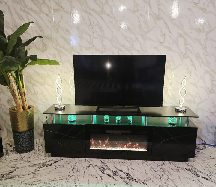 Modern Stylish High Gloss Black Color TV Stand