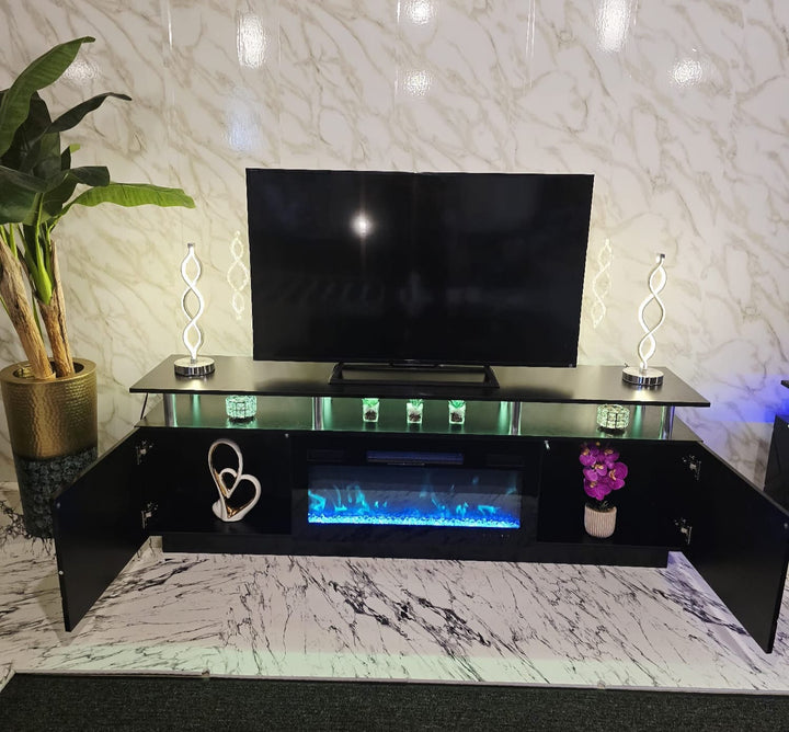 Modern Stylish High Gloss Black Color TV Stand