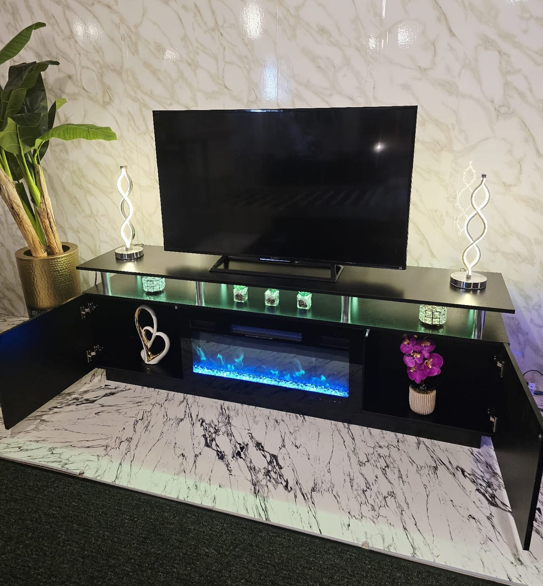 Modern Stylish High Gloss Black Color TV Stand