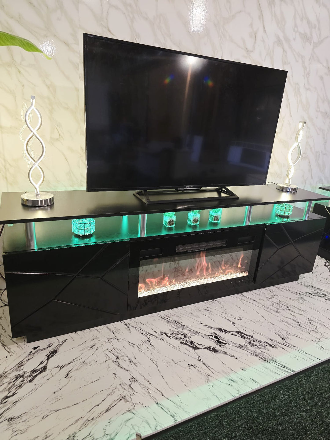 Modern Stylish High Gloss Black Color TV Stand