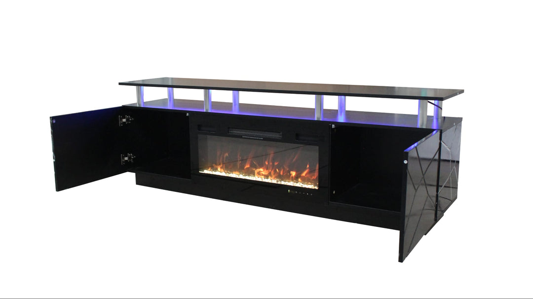 Modern Stylish High Gloss Black Color TV Stand