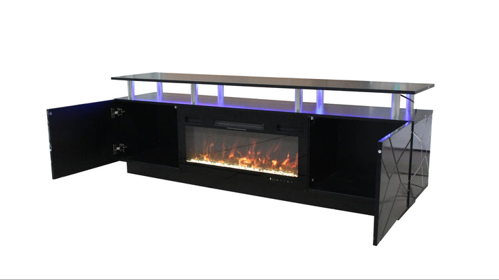 Modern Stylish High Gloss Black Color TV Stand