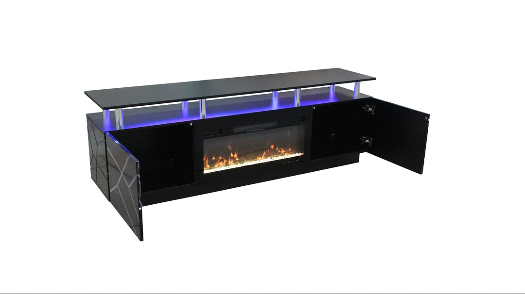 Modern Stylish High Gloss Black Color TV Stand