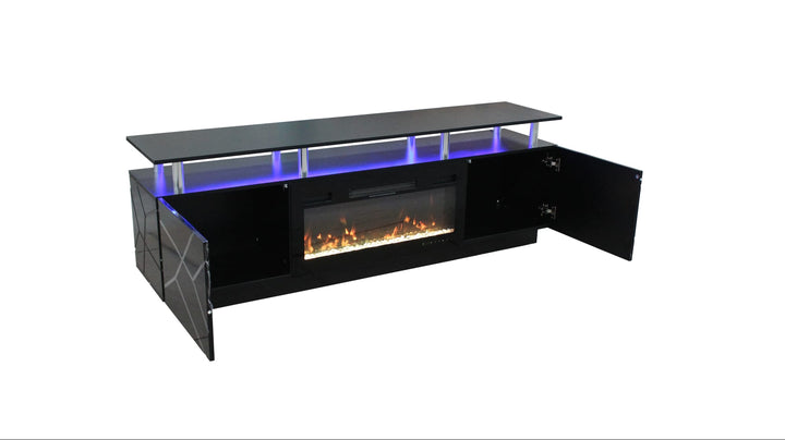 Modern Stylish High Gloss Black Color TV Stand