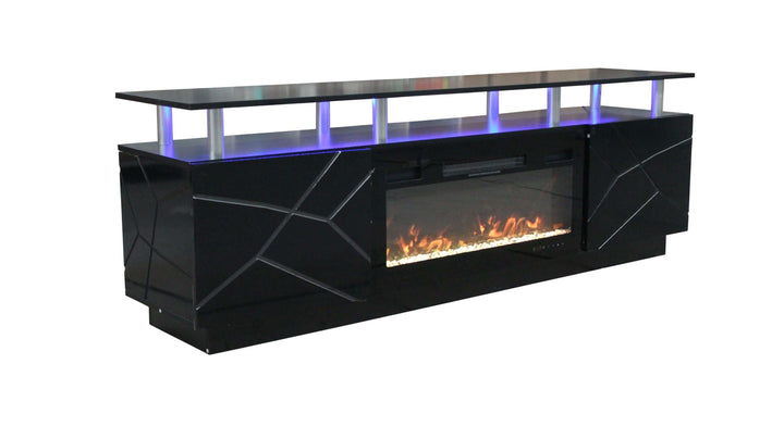Modern Stylish High Gloss Black Color TV Stand