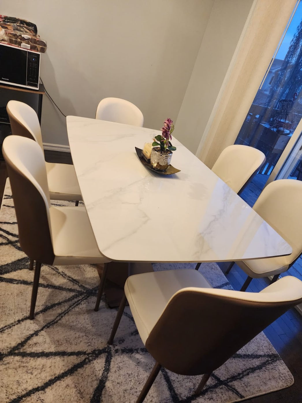 Rose Gold Metal X-Shapped Base Dining Table