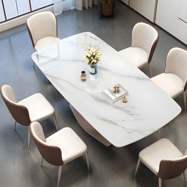 Rose Gold Metal X-Shapped Base Dining Table