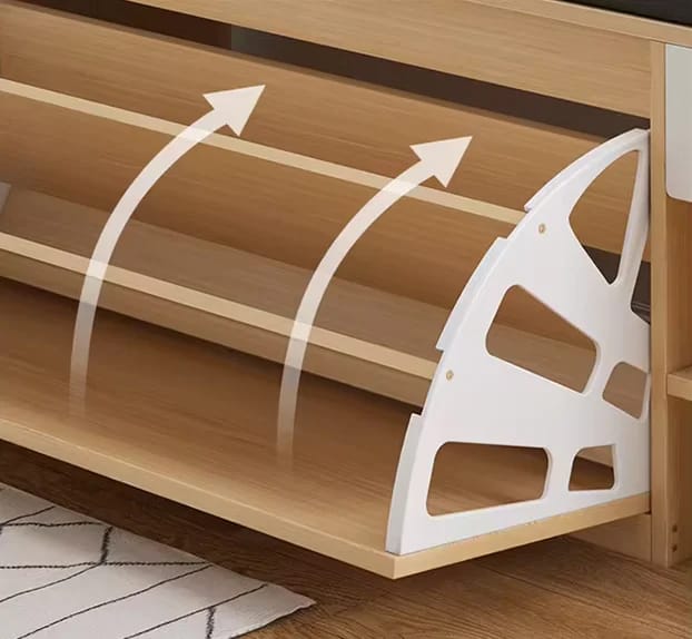 Premium Marble-Style Entryway Shoe Rack Bench with Ample Storage