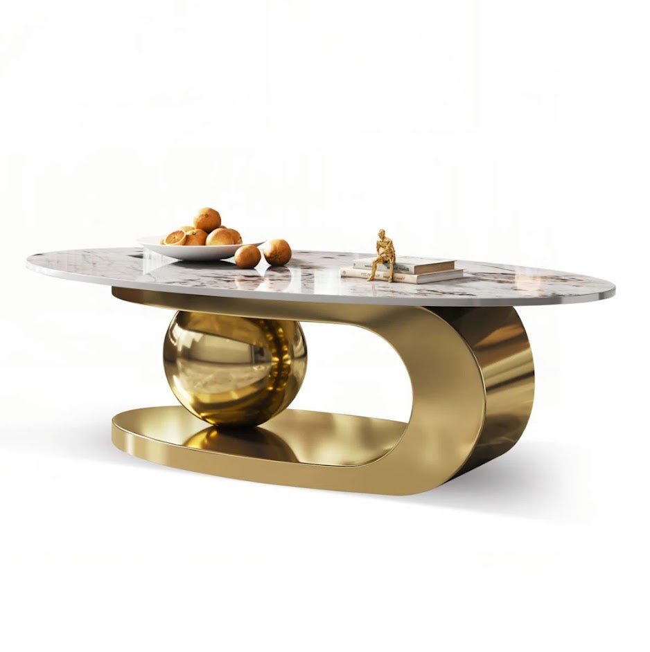 Oval Marble Top Coffee Table