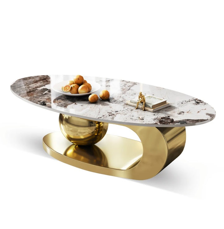 Oval Marble Top Coffee Table