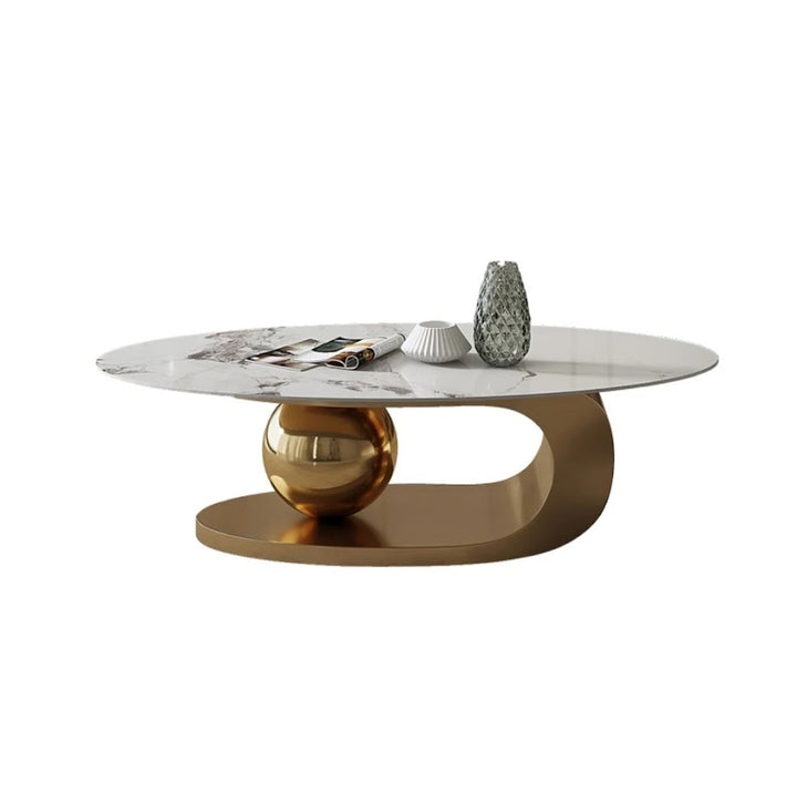 Oval Marble Top Coffee Table