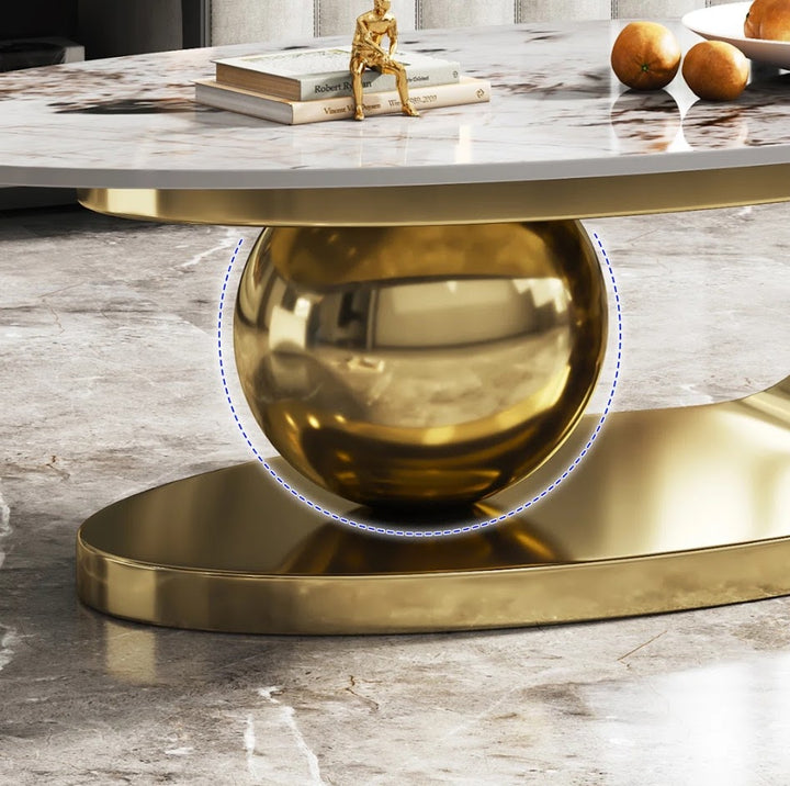 Oval Marble Top Coffee Table